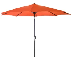 9' Orange Steel Market Patio Umbrella