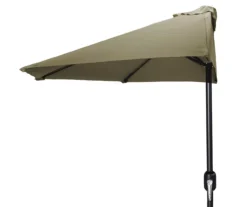 Jordan Manufacturing Half-Round Market Patio Umbrella -Garden Oasis 810379203