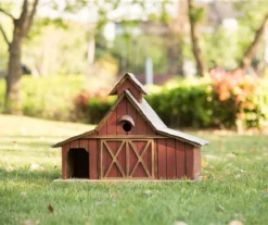 Rustic Red Barn Tabletop Birdhouse -Garden Oasis 810429026 1