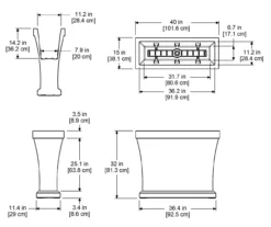 Mayne Inc. Bordeaux Trough Planter -Garden Oasis 810440484 6