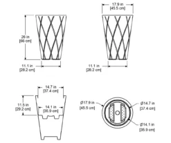 Mayne Inc. Versailles Tall Round Planter -Garden Oasis 810440537 5