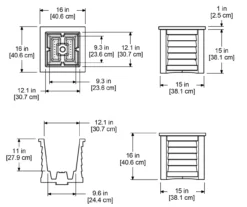 Mayne Inc. Lakeland 16" Square Planter -Garden Oasis 810440543 5