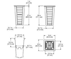Mayne Inc. Lakeland Tall Planter -Garden Oasis 810440550 5