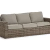 Broyhill Eagle Brooke All-Weather Wicker Cushioned Patio Sofa -Garden Oasis 810452033