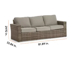 Broyhill Eagle Brooke All-Weather Wicker Cushioned Patio Sofa -Garden Oasis 810452033 99 2