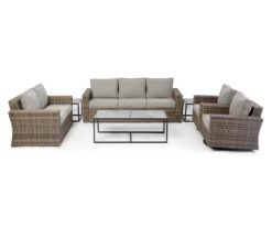 Broyhill Eagle Brooke All-Weather Wicker Swivel Cushioned Patio Glider -Garden Oasis 810452033 810452032 810496528 810452031 810451920 1 1