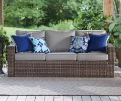 Broyhill Eagle Brooke All-Weather Wicker Cushioned Patio Sofa -Garden Oasis 810452033 810456075 810456077