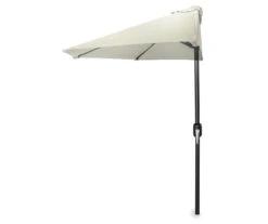 Natural Half-Round Market Patio Umbrella