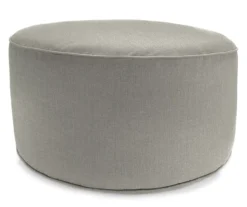 Jordan Manufacturing 18" Round Outdoor Pouf With Welt Trim -Garden Oasis 810467572