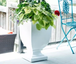 Augusta White Tall Planter -Garden Oasis 810472984 1