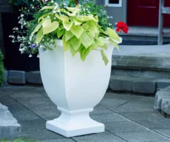 Augusta White Tall Planter -Garden Oasis 810472984 2