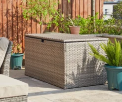 Gray 140-Gallon All-Weather Wicker Storage Deck Box -Garden Oasis 810477588 A0 2