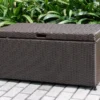 Espresso 48-Gallon All-Weather Wicker Storage Deck Box -Garden Oasis 810478128 2