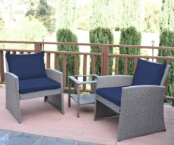 Mirabelle 3-Piece Cushioned Patio All-Weather Wicker Chat Set -Garden Oasis 810478136