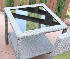 Mirabelle 3-Piece Cushioned Patio All-Weather Wicker Chat Set -Garden Oasis 810478137 4