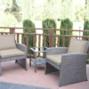 Mirabelle 3-Piece Cushioned Patio All-Weather Wicker Chat Set -Garden Oasis 810478140