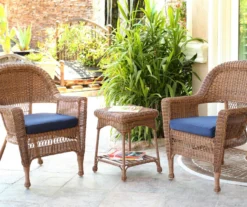 Honey 3-Piece Cushioned Patio All-Weather Wicker Chat Set -Garden Oasis 810478170