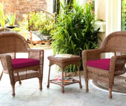 Honey 3-Piece Cushioned Patio All-Weather Wicker Chat Set -Garden Oasis 810478175