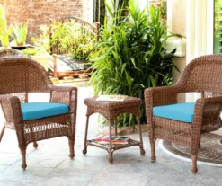 Honey 3-Piece Cushioned Patio All-Weather Wicker Chat Set -Garden Oasis 810478176