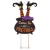 "My Pretties" Black & Orange Witch In Cauldron Yard Sign -Garden Oasis 810491586 2