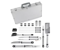 Stainless Steel 22-Piece Grilling Tool Set & Aluminum Case -Garden Oasis 810502112 2