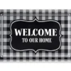 "Welcome" Gingham Outdoor Doormat, (2' X 3') -Garden Oasis 810504232