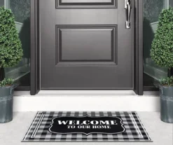 "Welcome" Gingham Outdoor Doormat, (2' X 3') -Garden Oasis 810504232 21