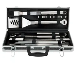Stainless Steel 18-Piece Grilling Tool Set & Aluminum Case