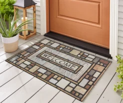 Estate "Welcome" Squares Outdoor Doormat, (35" X 23") -Garden Oasis 810521935 1
