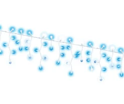 Super Twinkle Dual Color LED Icicle Light Set With White Wire, 100-Lights