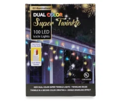 Super Twinkle Dual Color LED Icicle Light Set With White Wire, 100-Lights -Garden Oasis 810524626 2