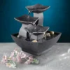 River Rock Leaves Tabletop Water Fountain -Garden Oasis 810524919