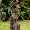 Cardinal & Birdhouse Tiered Water Fountain -Garden Oasis 810525017