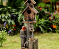 Cardinal & Birdhouse Tiered Water Fountain