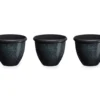 14.25" Green Speckle Glaze Plastic Planters, 3-Pack -Garden Oasis 810525063 1