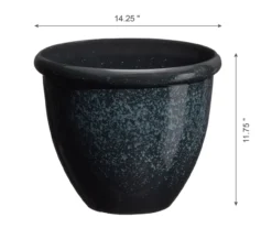 14.25" Green Speckle Glaze Plastic Planters, 3-Pack -Garden Oasis 810525063 5