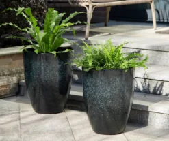 13.75" Green Speckle Glaze Plastic Planters, 2-Pack -Garden Oasis 810525064 7