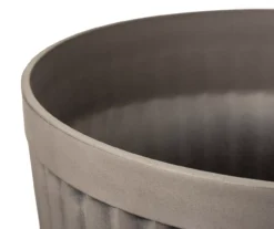 Stone Round Vertical Stripe 2-Piece Plastic Planter Set -Garden Oasis 810525066 3