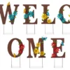 "Welcome" Letter 7-Piece Yard Stakes & Wall Decor Set -Garden Oasis 810525500 1