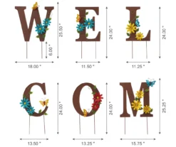 "Welcome" Letter 7-Piece Yard Stakes & Wall Decor Set -Garden Oasis 810525500 19