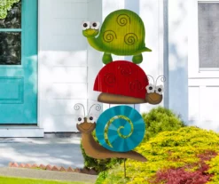 Turtle, Ladybug & Snail Stackable Yard Stake Set -Garden Oasis 810525501 13