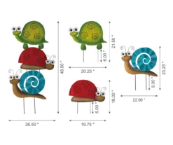 Turtle, Ladybug & Snail Stackable Yard Stake Set -Garden Oasis 810525501 15