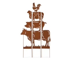 Farmhouse Animals 3-Piece Yard Stake & Wall Decor Set