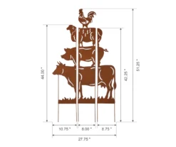 Farmhouse Animals 3-Piece Yard Stake & Wall Decor Set -Garden Oasis 810525505 11