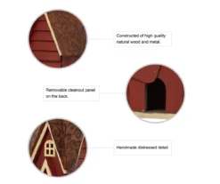 Red Cottage Birdhouse -Garden Oasis 810525517 6