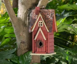 Red Cottage Birdhouse -Garden Oasis 810525517 7