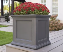 20" Fairfield Graphite Gray Square Planter