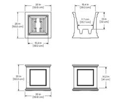 20" Fairfield Graphite Gray Square Planter -Garden Oasis 810526442 5
