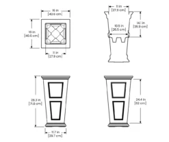 16" Fairfield Graphite Gray Tall Planter -Garden Oasis 810526444 5