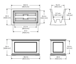 36" Fairfield Graphite Gray Square Planter -Garden Oasis 810526447 5